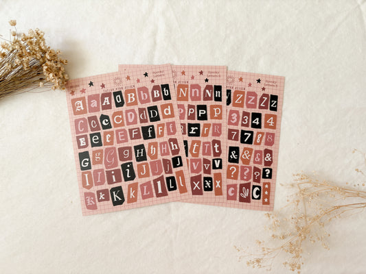 Spooky Letters Sticker Sheets