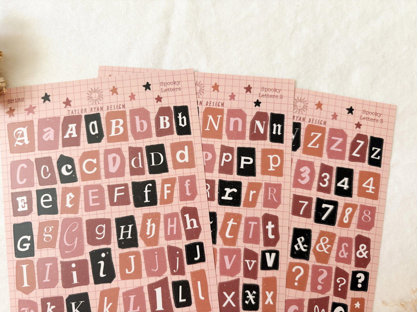 Spooky Letters Sticker Sheets