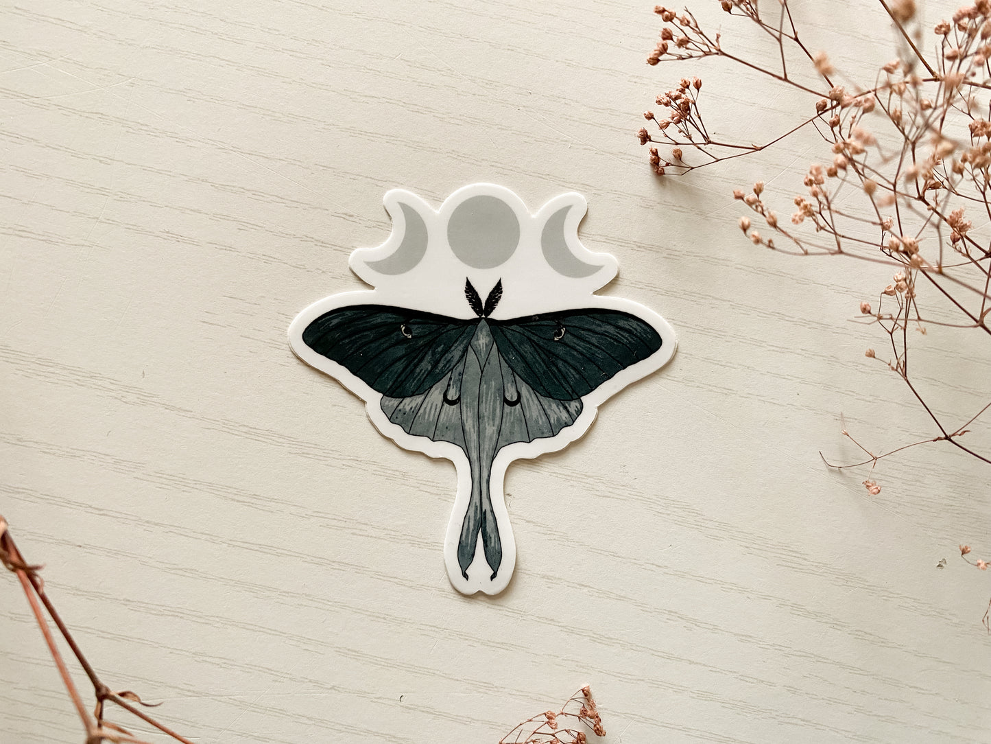 Lunar Moth Vinyl Sticker