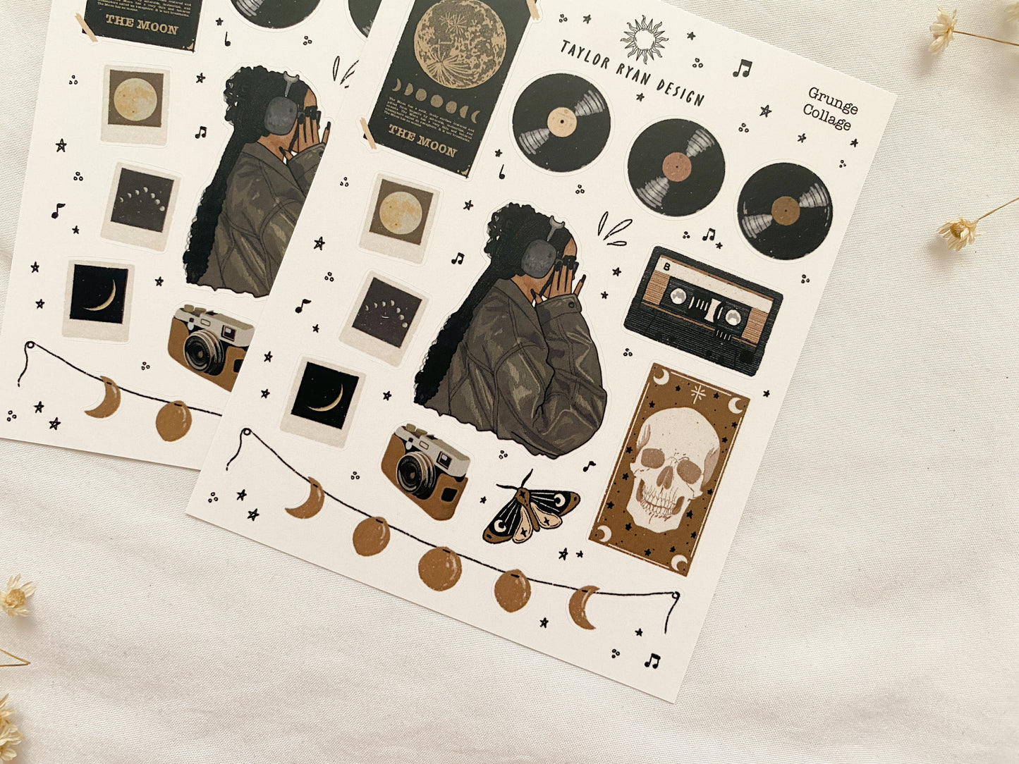 Grunge Collage Sticker Sheet