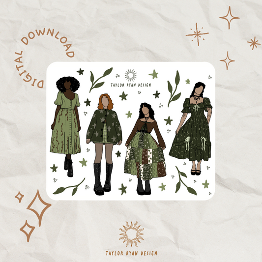 *PRINTABLE* Whimsigoth Girls Sticker Sheet