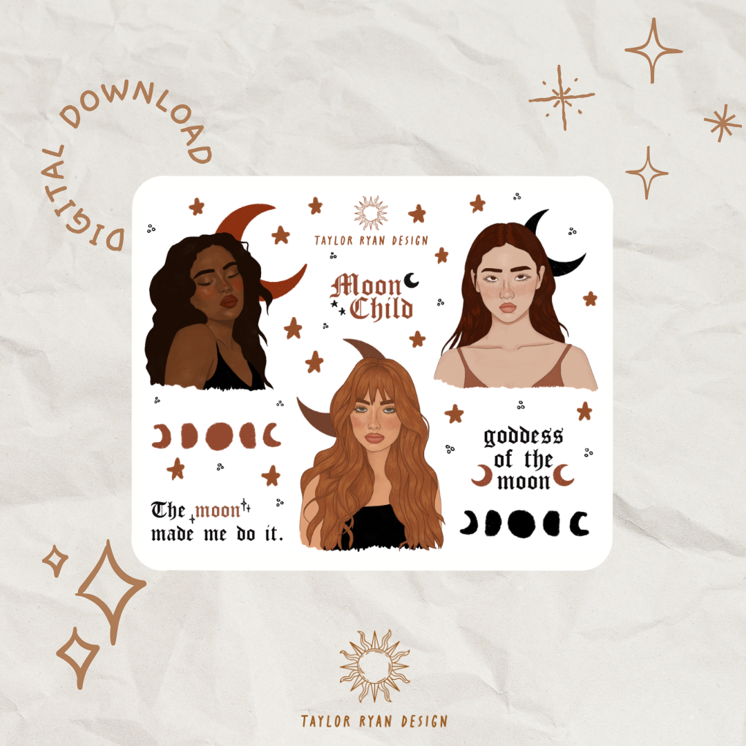 *PRINTABLE* Lunar Girls II Sticker Sheet