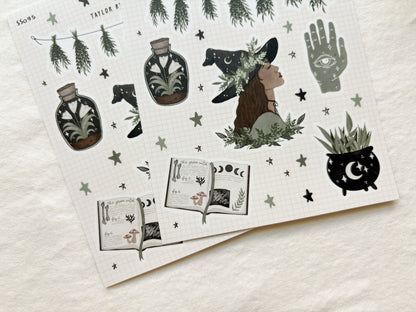 Green Witch Sticker Sheet