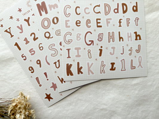 Funky Letters Sticker Sheet