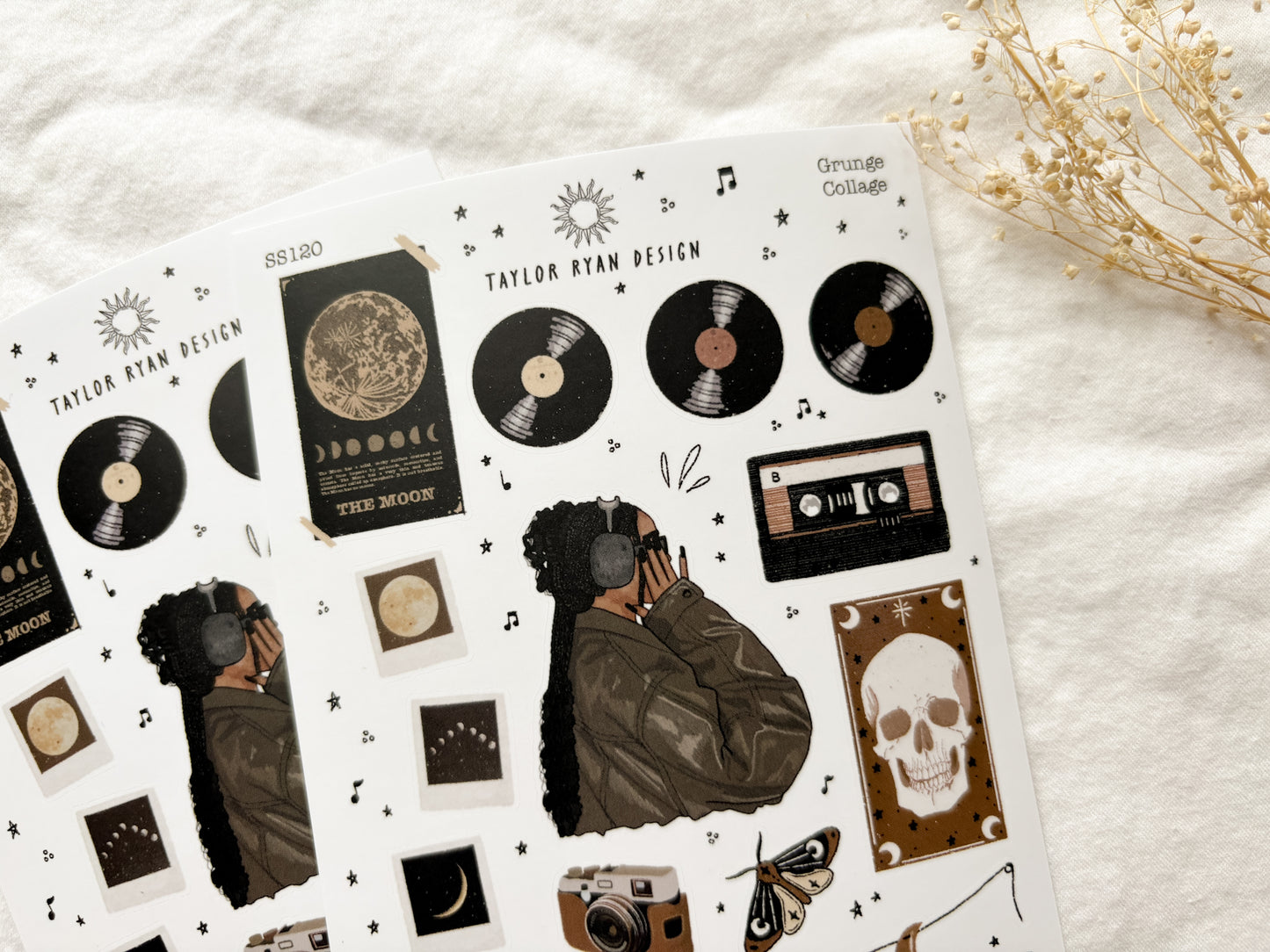 Grunge Collage Sticker Sheet