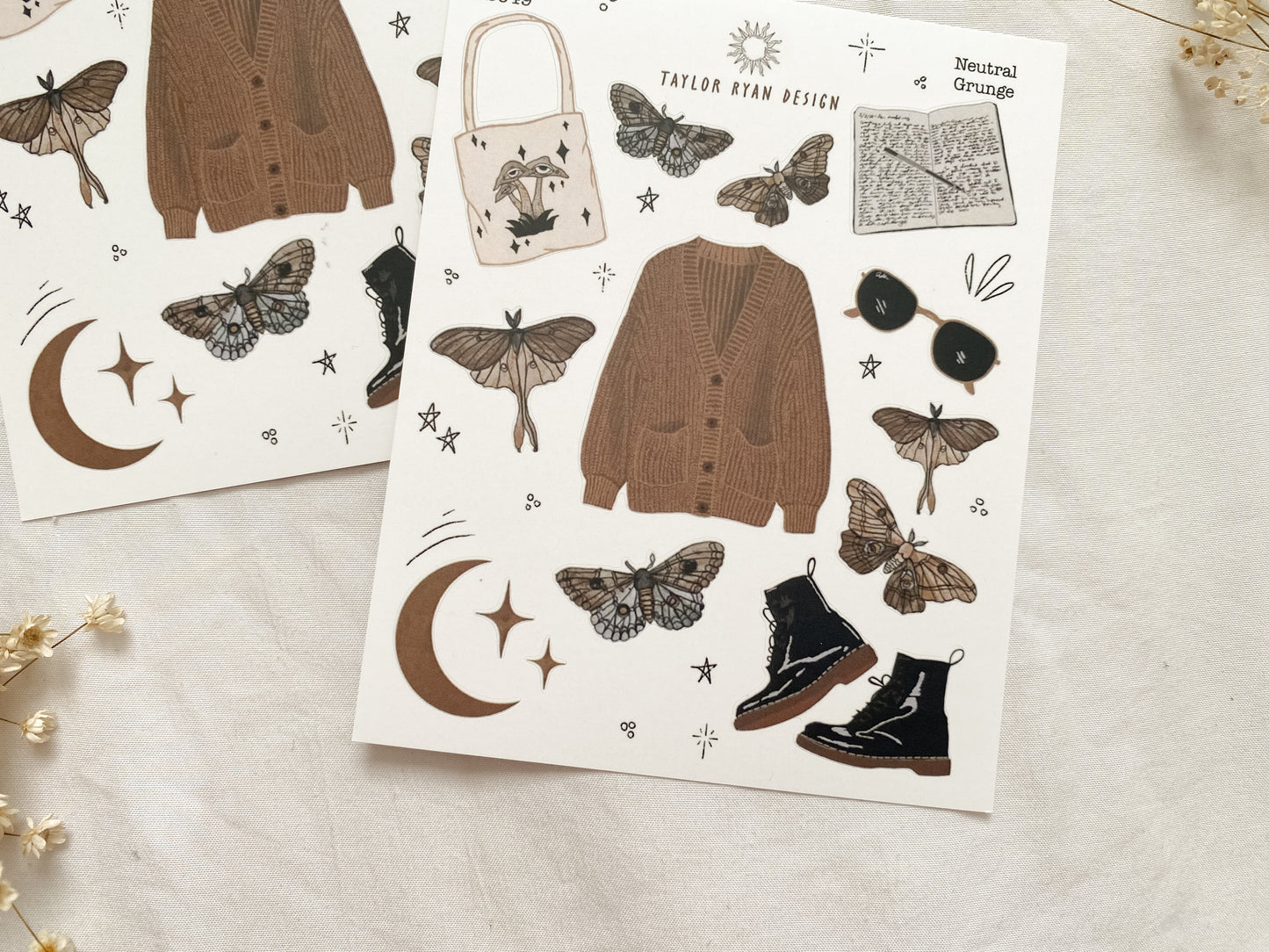 Neutral Grunge Sticker Sheet