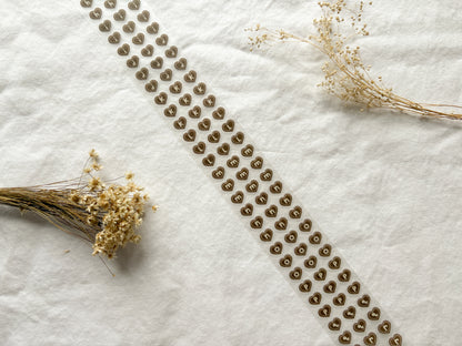 Brown Heart Letters & Numbers PET Tape (PRE-CUT)