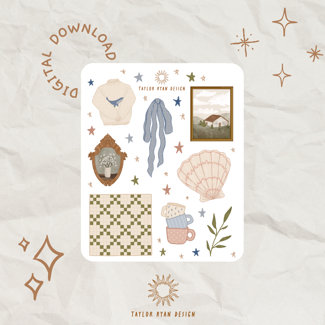 *PRINTABLE* Coastal Grandma Sticker Sheet