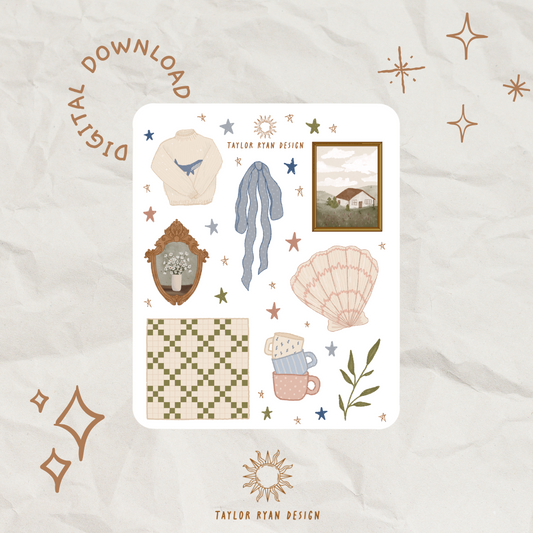 *PRINTABLE* Coastal Grandma Sticker Sheet