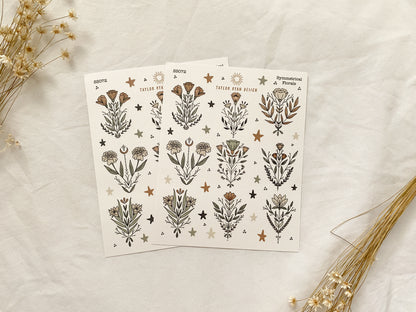 Symmetrical Florals Sticker Sheet