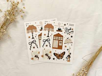 Whimsical Bookstore Sticker Sheet