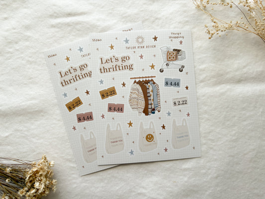 Thrift Shopping Sticker Sheet