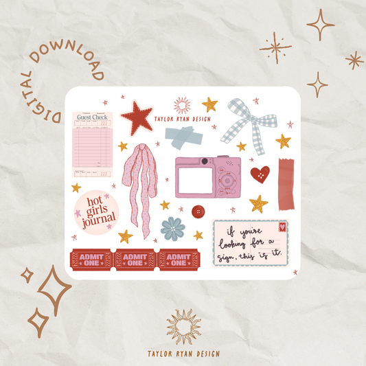 *PRINTABLE* Mini Ephemera Sticker Sheet