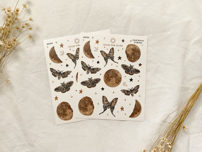 Dark Moons & Moths Sticker Sheet