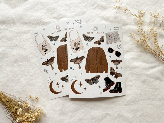 Neutral Grunge Sticker Sheet