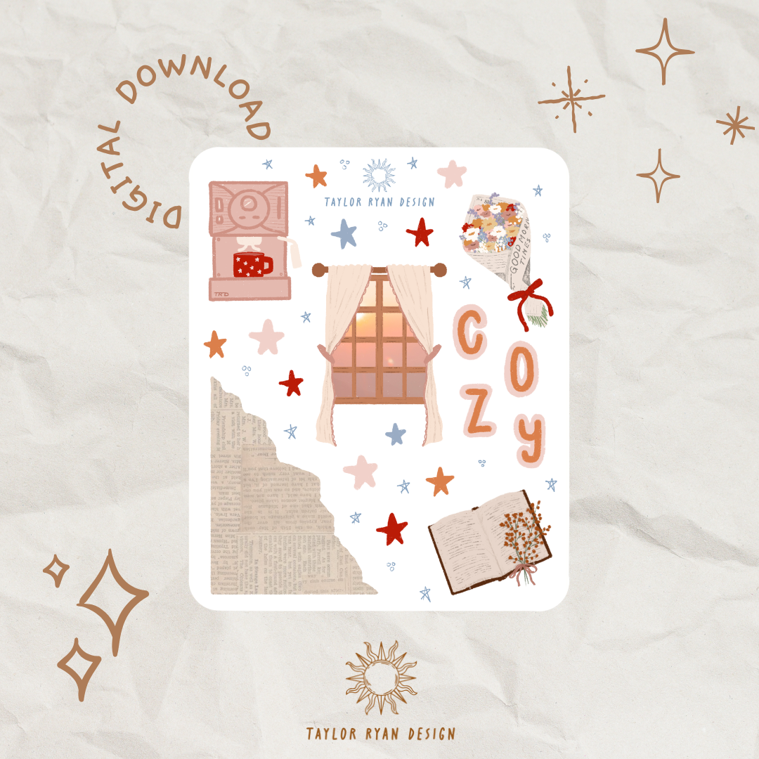 *PRINTABLE* Cozy Core Sticker Sheet – Taylor Ryan Design