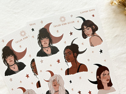 Lunar Girls Sticker Sheet