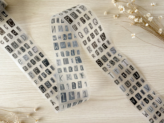 B&W Letters & Numbers PET Tape (PRE-CUT)