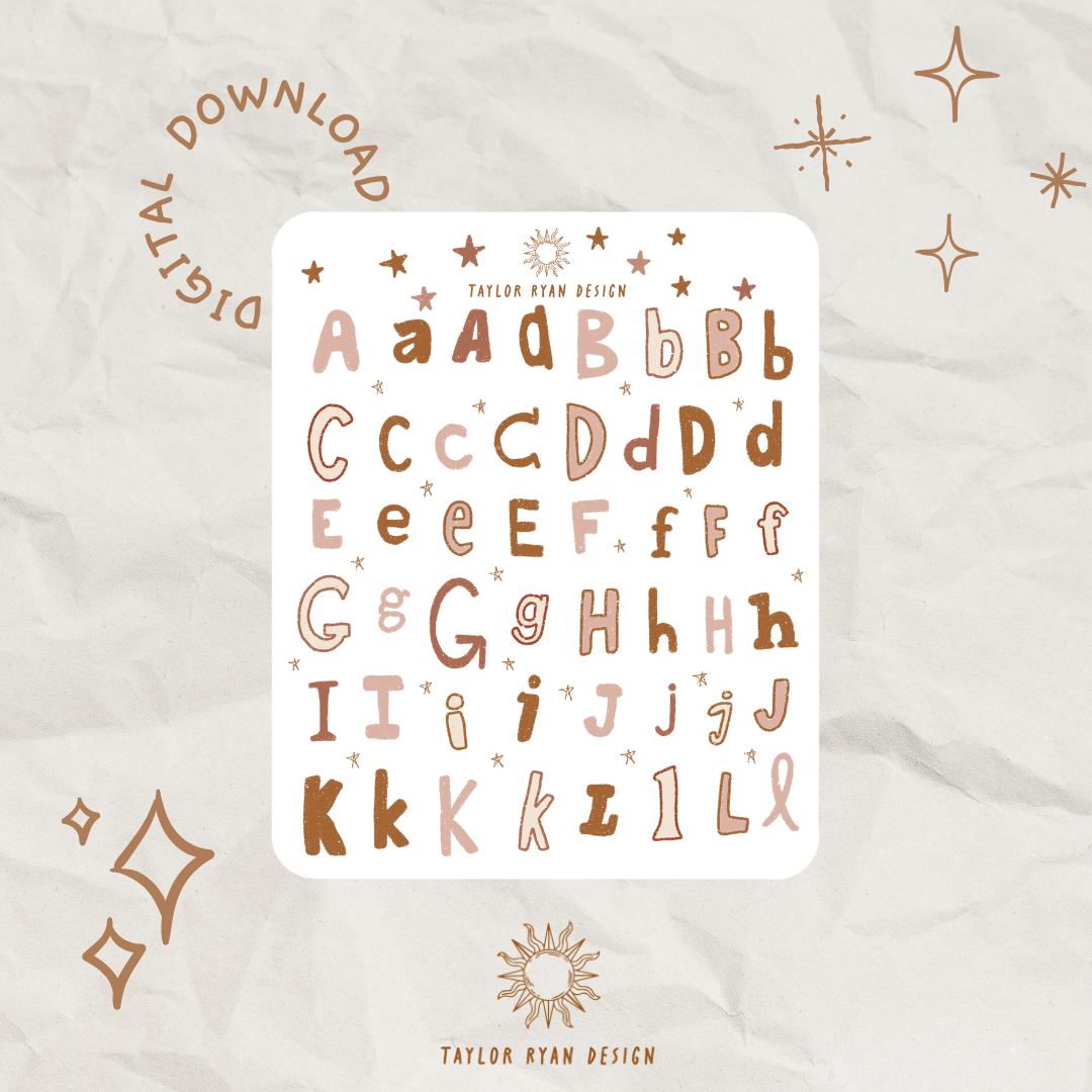 *PRINTABLE* Funky Letters Sticker Sheet