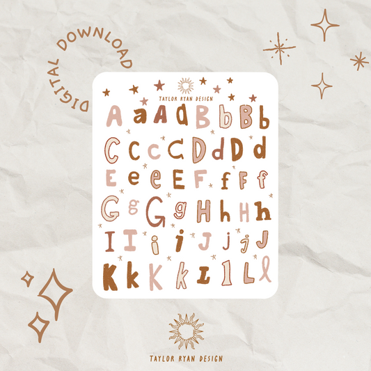 *PRINTABLE* Funky Letters Sticker Sheet