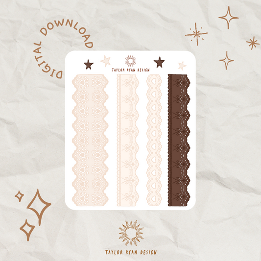 *PRINTABLE* Lace Strips Sticker Sheet