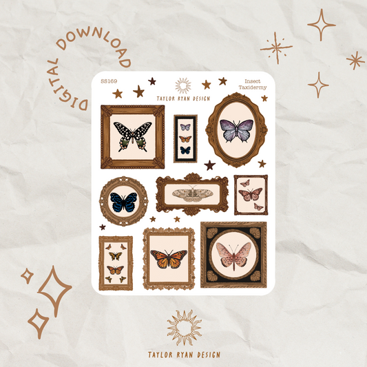 *PRINTABLE* Insect Taxidermy Sticker Sheet