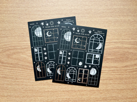 Starry Night Windows Sticker Sheet