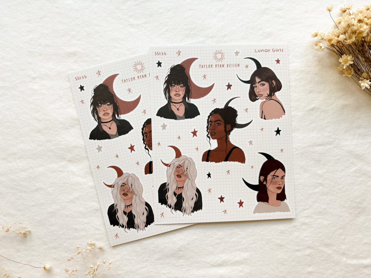 Lunar Girls Sticker Sheet