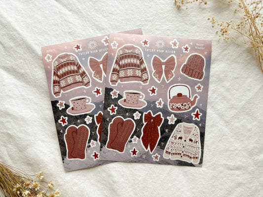 Rosy Winter Sticker Sheet