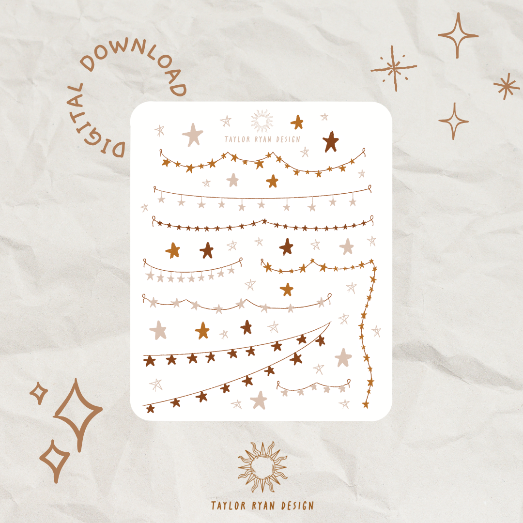 *PRINTABLE* Star Garlands Sticker Sheet