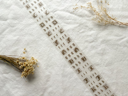 Brown Fairytale Letters PET Tape (PRE-CUT)