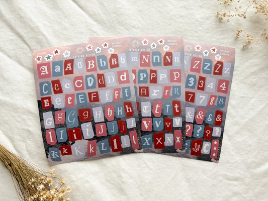 Winter Letters Sticker Sheets