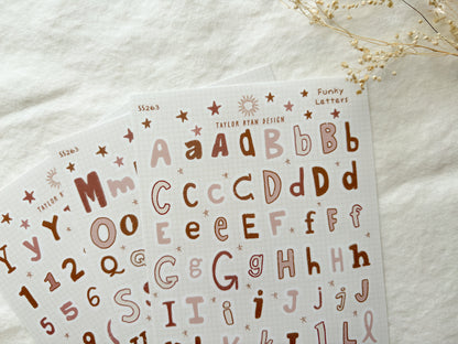 Funky Letters Sticker Sheet
