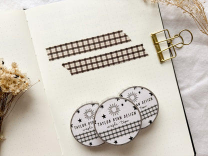 B&W Plaid Washi Tape