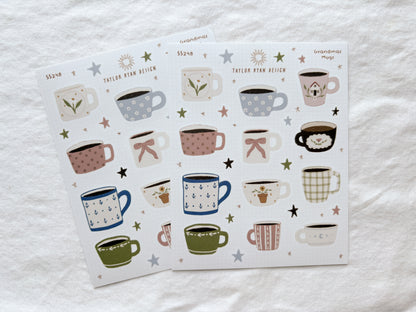 Grandma's Mugs Sticker Sheet