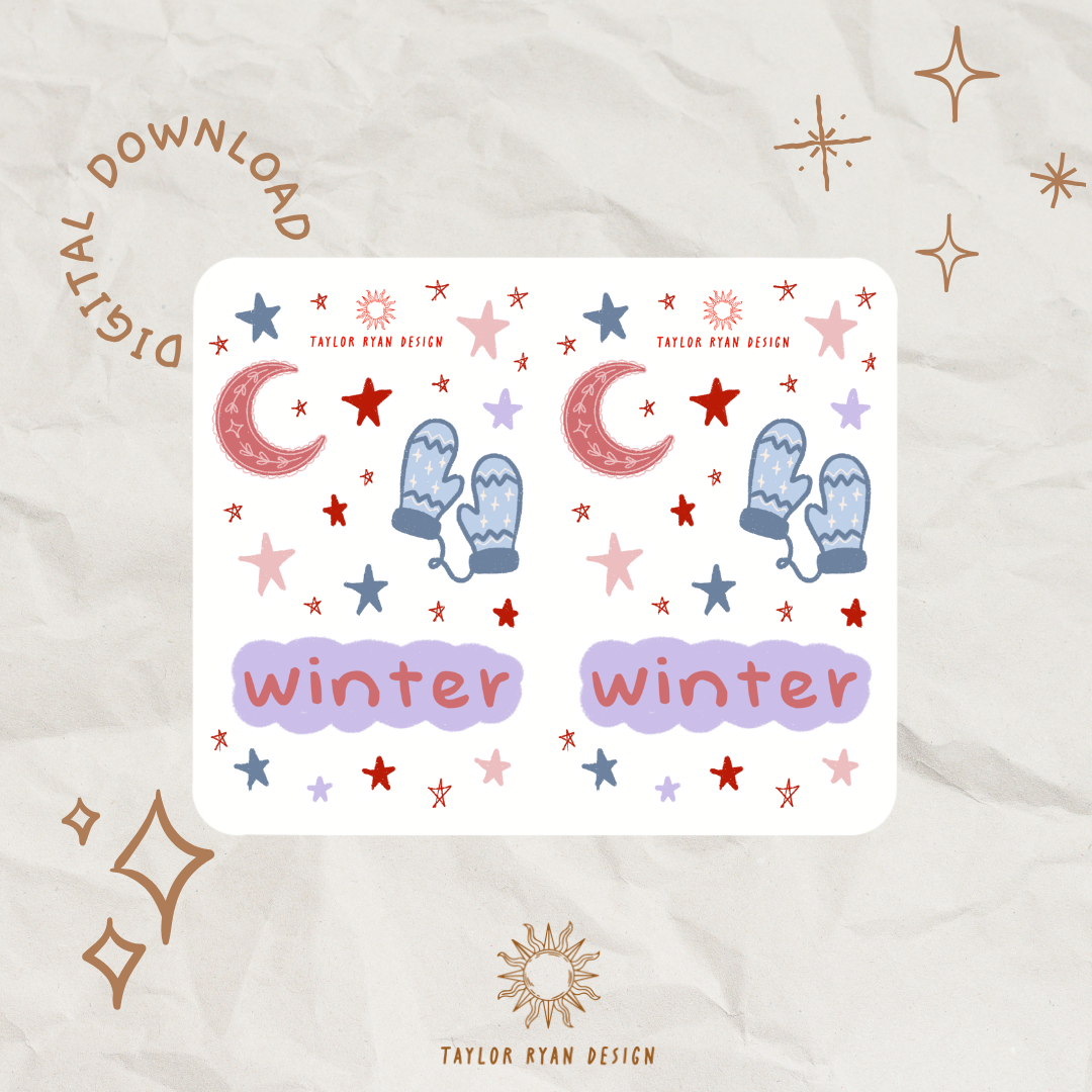 *PRINTABLE* Winter Freebies Sticker Sheet – Taylor Ryan Design