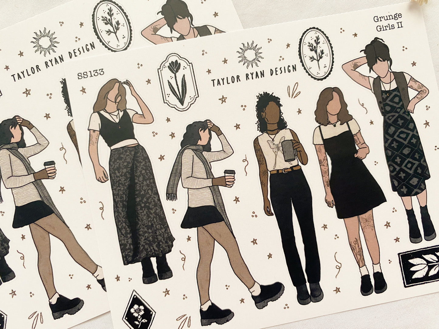 Grunge Girls II Sticker Sheet