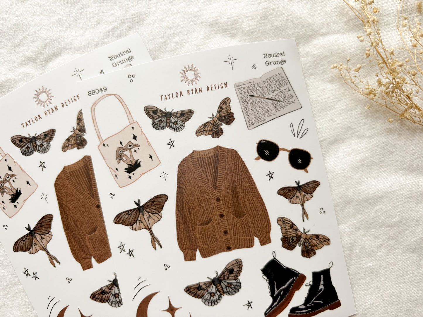 Neutral Grunge Sticker Sheet