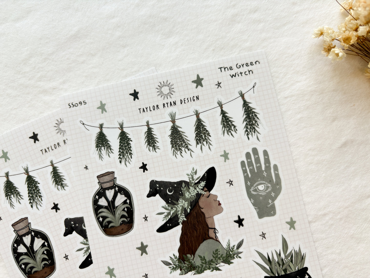 Green Witch Sticker Sheet