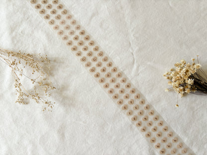 Cream Heart Letters & Numbers PET Tape (PRE-CUT)