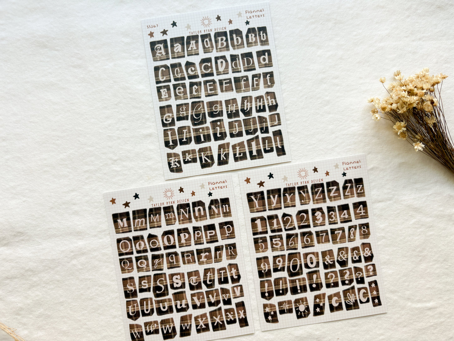 Flannel Letters Sticker Sheet