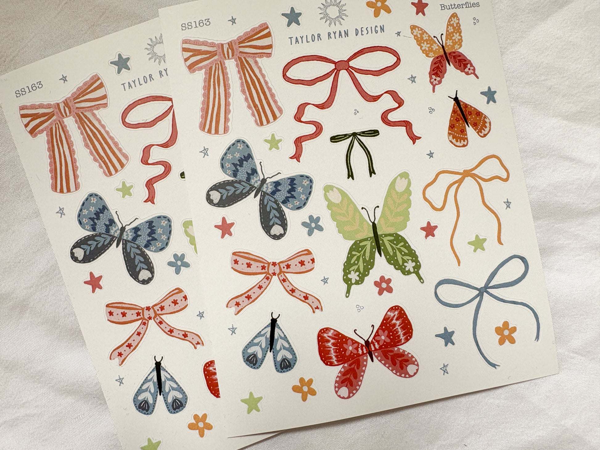 Summer Bows & Butterflies Sticker Sheet