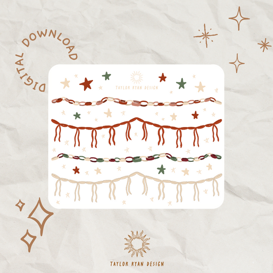 *PRINTABLE* Holiday Garlands Sticker Sheet