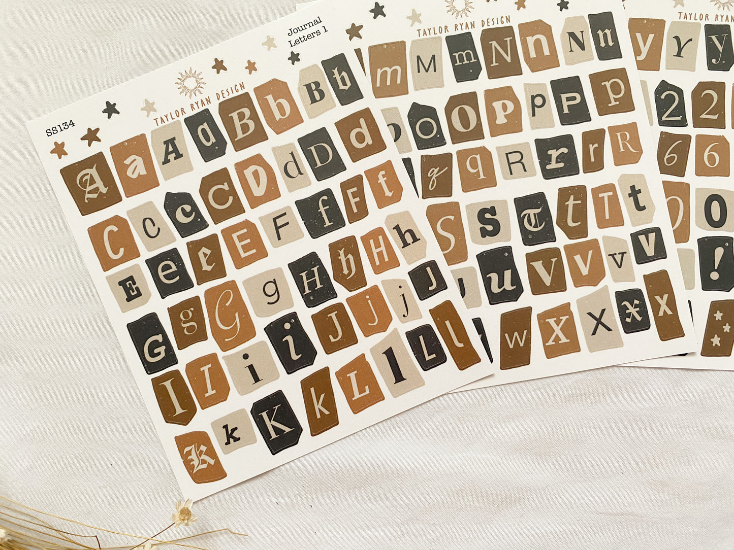 Journal Letters Sticker Sheets