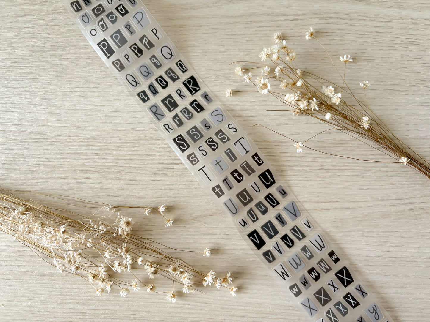 B&W Letters & Numbers PET Tape (PRE-CUT)