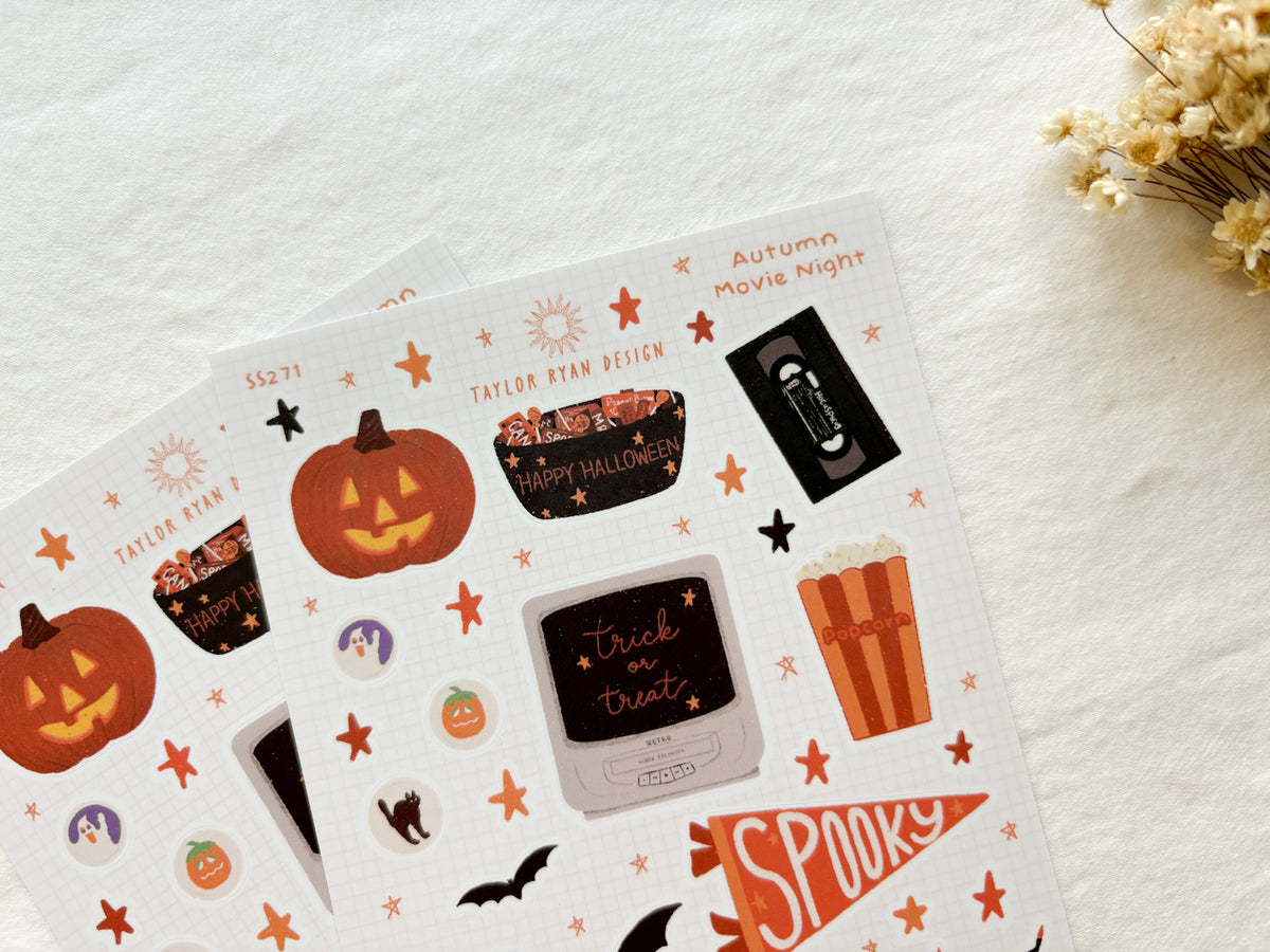 Autumn Movie Night Sticker Sheet