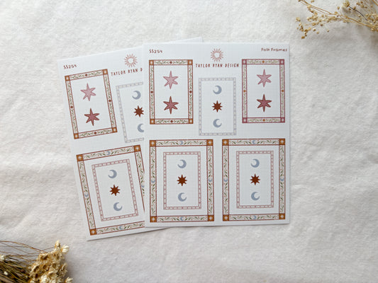 Folk Frames Sticker Sheet