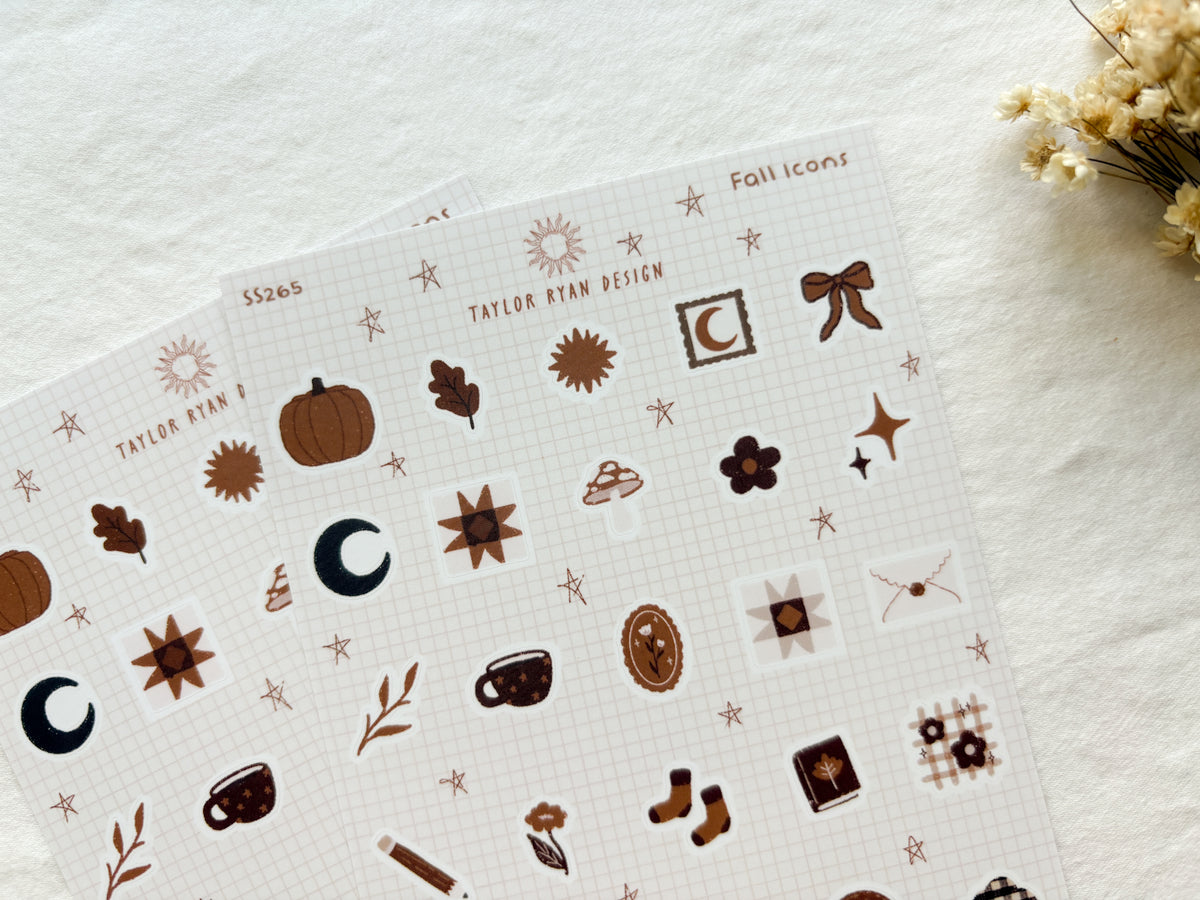 Fall Icons Sticker Sheet