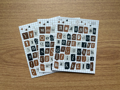 Journal Letters Sticker Sheets