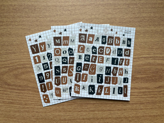 Journal Letters Sticker Sheets